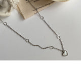 ハートチェーンマザーオブパールネックレス/hhr Heart chain mother-of-pearl necklace