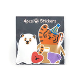 PARTY TIGER 4PCS STICKERS (6538533601398)
