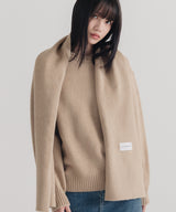 Pullover muffler knit set_beige