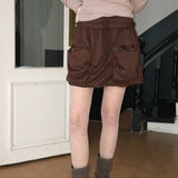 Jenda Cargo Zipper Pocket Banding Training Mini Skirt