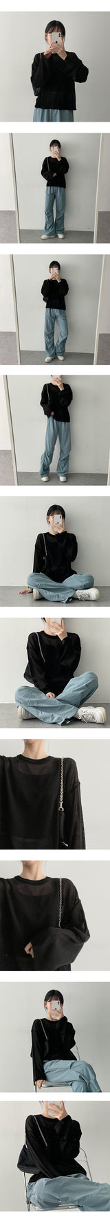 ホッキーラウンドサマー長袖ニット / Hokey Round Summer Long-Sleeved Knitwear