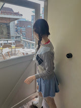 アーガイルルーピーカーディガン /  argyle loopy cardigan