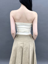 サテンキューブコルセットトップ/798. Satin curve corset top (2color)