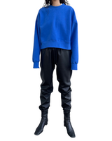 エンボスクロップドスウェット / Emboss Cropped Sweat-BLUE