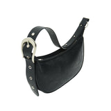Hバックルソフトレザーホボバッグ / H-Buckle Soft Leather Hobo Bag (black)