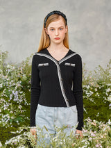 ダイアゴナルボタンニットカーディガン / Diagonal Button Knit Cardigan