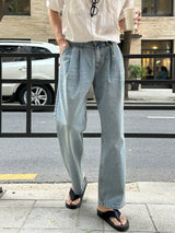 リオツータックワイドデニムパンツ / Rio Two-Tuck Wide Denim Pants (4 colors)