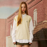 ケーブルニットベスト / 25P CABLE KNIT VEST_CREAM