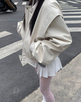 Button pleated skirt pants