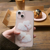 コットンバニーポポジェリーハードアイフォンケース/Cotton bunny popo Jelly Hard phone case ivory