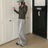 Shugi side cut training two-way banding long wide jogger pants