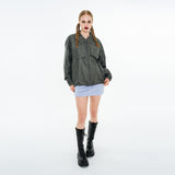 Layered Stitch Windbreaker [Gray]