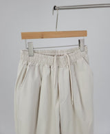 コットンワンタックバンドウエストワイドパンツ / Cotton One Tuck Banded Waist Wide Pants (7 colors)