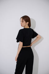 スクエアバックルショートスリーブTシャツ / TOP(9367) Square Buckle Short Sleeve T-shirt