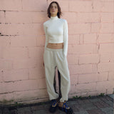 Logo High-neck Heat Crop T