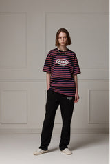 Multi stripe T - Pink (4622114848886)