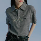 リーセントボタンニットポロ / RECENT BUTTON KNIT POLO_BLACK