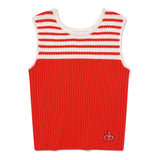 スモールチェリーストライプニットベスト / SMALL CHERRY STRIPE KNIT VEST [RED]