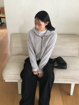 アンコモヘアアンゴラツーウェイフード付きジップアップ