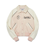 ドゥードゥルチェリースタジアムクロップジャンパー／DOODLE CHERRY STADIUM CROP JUMPER [SALMON PINK]
