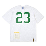 23 カレッジオーバーサイズTシャツ / 23 COLLEGE OVERSIZED T-SHIRTS WHITE MELANGE / NAVY