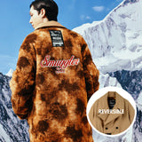 [UNISEX] Reversible Faux Fur and Double-Breasted Padded Coat (Brown) (6656402325622)