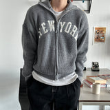 LMN Dear New York Lettering Hachi Knitwear Zip-up (3 colors)