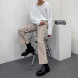 レッグ アップ サイド スリット スラックス / UN702 Leg Up side slit slacks (2 colors)
