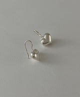 [92.5silver] hook heart earrings