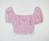 ポップコーンオフショルダーブラウス/Popcorn Off Shoulder Blouse (4color)