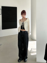 ラッフルカラーカーディガン/Ruffle collar cardigan (3color)