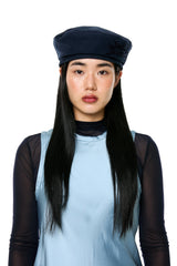 SUEDE BERET HAT / NAVY