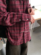 [UNISEX] ディッキーズビンテージチェックブラッシュドアウター長袖シャツ