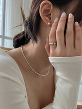 [92.5silver] クラックパールピアス