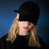 Metal tip over fit ball cap BLACK