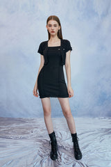 HIDE Lettuce Edge Cardigan Top (Black) (6570973233270)