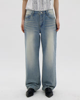 サンディングウォッシュローライズデニムパンツ / Sanding Wash Low Rise Denim Pants
