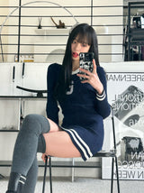 イブリブカラードレス/Eve ribbed collar dress