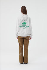 チェリーケーキ柄ジップアップフーディー／CHERRY CAKE PATTERN ZIP UP HOODIE [MELANGE GRAY]