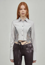 ビンテージレースクロップドシャツ/VINTAGE LACE CROPPED SHIRT