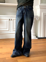 Delray back cut wide denim pants