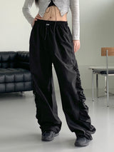カーズサイドシャーリングツーウェイジョガーロングワイドパンツ /  Cards side shirring two-way jogger long wide pants