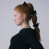 RIBBON SCRUNCHIE, BLACK