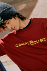 ベーシックラインロゴスウェットシャツ・バーガンディ［ユニセックス］ / Basic Line Logo Unisex Burgundy Sweat Shirt