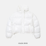 (UNISEX) グロッシーフードクロップストリングダウン