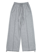 WOOL WIDE STRING PANT - MELANGE (6642700451958)
