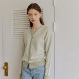 SMALL STRIPE CARDIGAN_OLIVE (6600101658742)