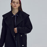 Big collar handmade coat - Black (6674916442230)
