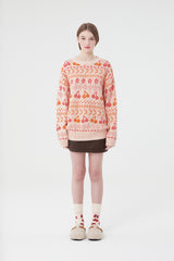 チェリーパターンニット／CHERRY PATTERN KNIT [PINK]