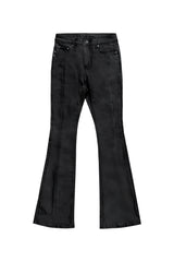 COATED BLACK BOOTS CUT DENIM
